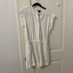 EUC Halogen Textured Cotton Romper Ivory Cloud size S